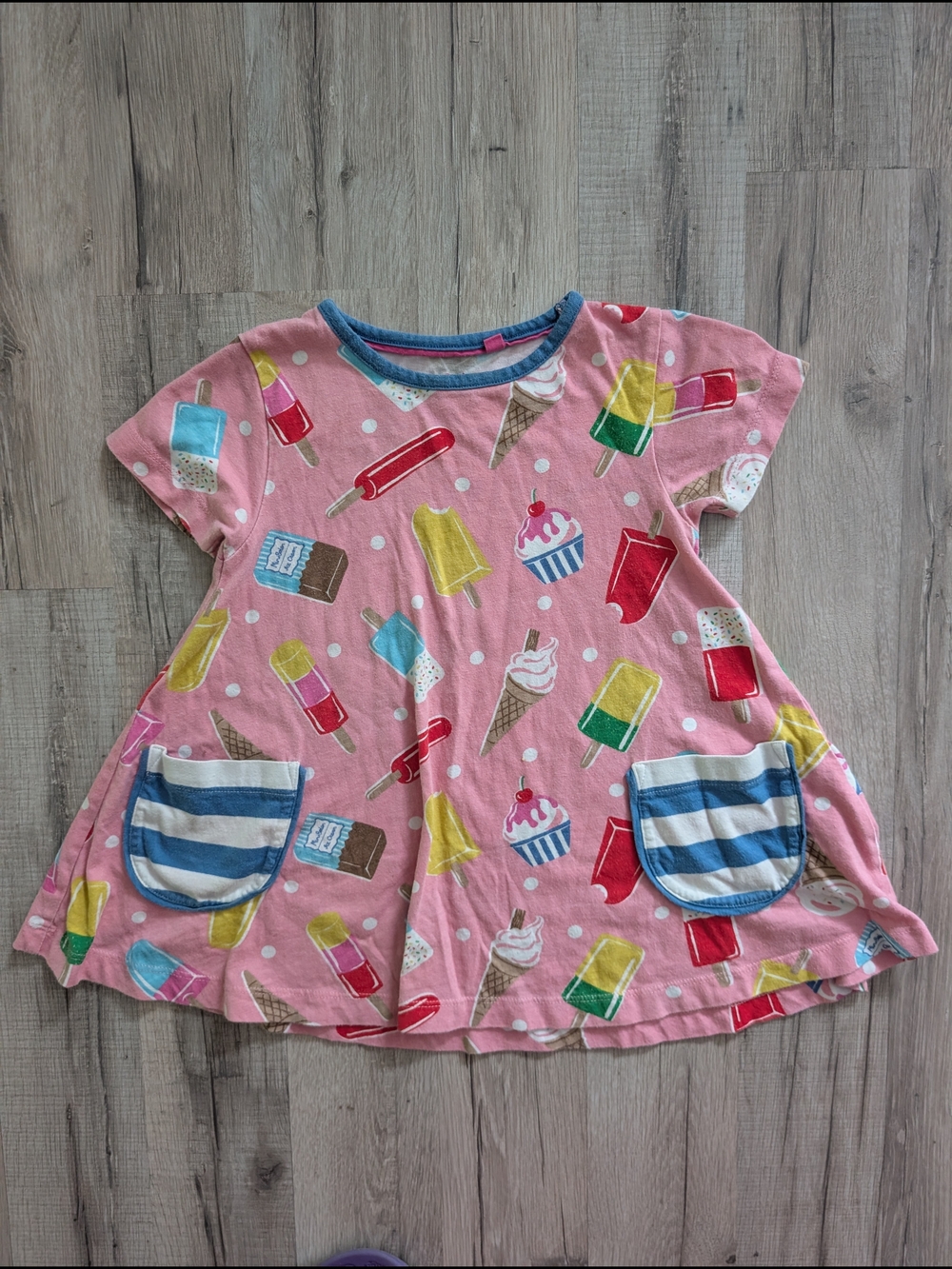 Mini Boden Pink Ice Cream Popsicle Print Dress, 3-4Y (V9)